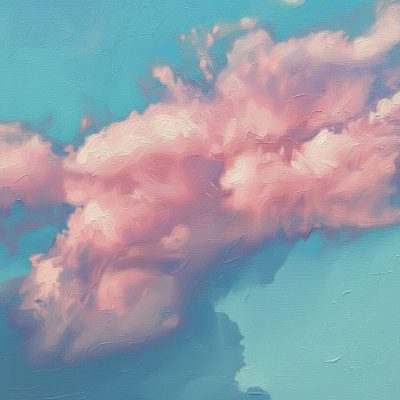 Impressionist painting of a pink cloud